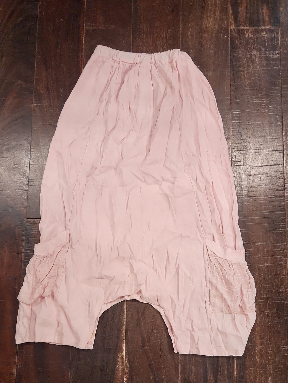 Light Pink Oversized Linen Harem Pants